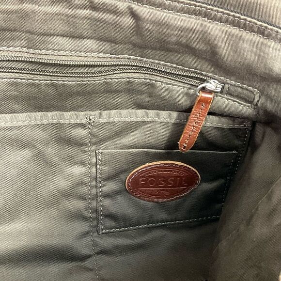 Fossil Canyon Black Brown Foldover Flap Messenger Computer Shoulder Bag - Picture 11 of 11